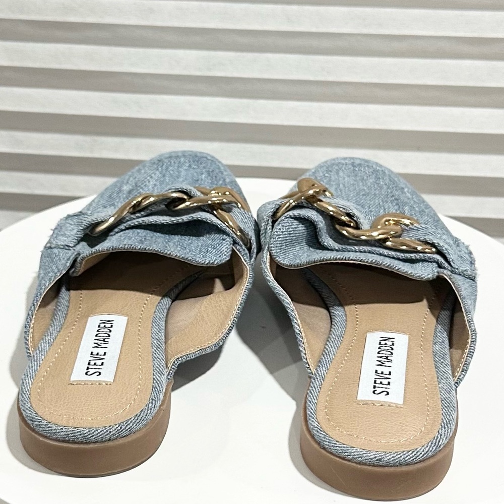 🌸STEVE MADDEN🌸 Cassady Loafer Mule Denim Size: 5M - Picture 8 of 10